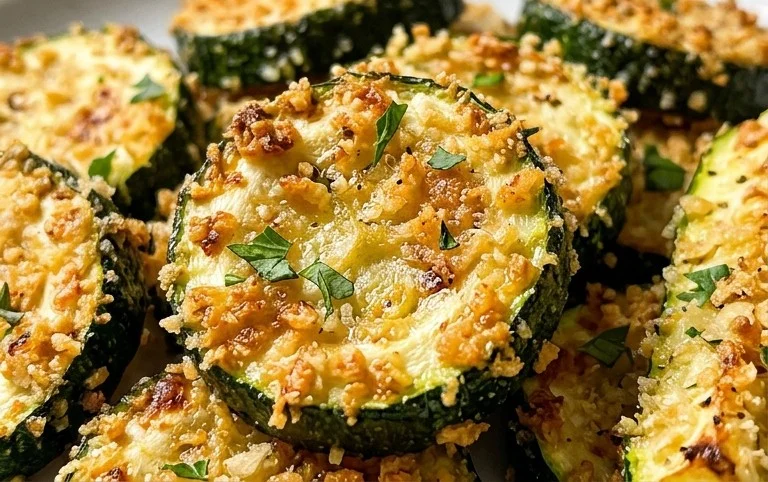 Irresistibly Crunchy Garlic Parmesan Roasted Zucchini