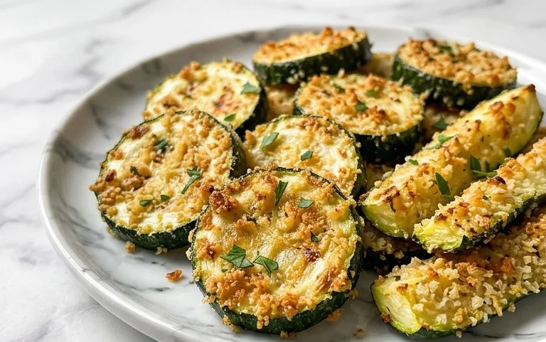 Irresistibly Crunchy Garlic Parmesan Roasted Zucchini