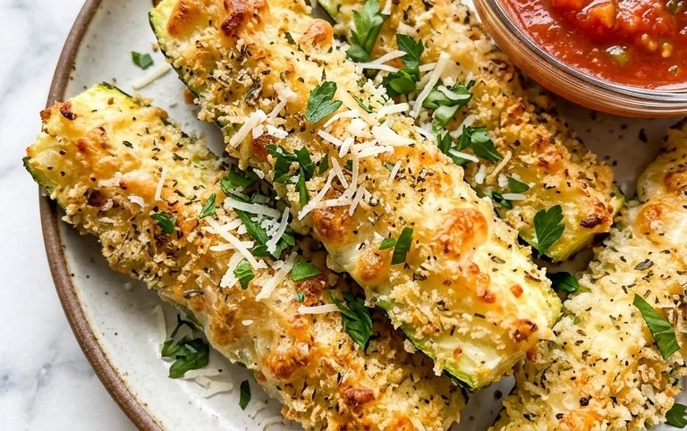 Parmesan Crusted Zucchini Sticks